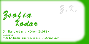 zsofia kodor business card
