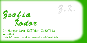 zsofia kodor business card